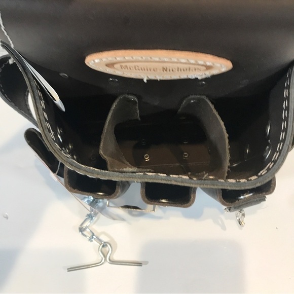 MCGUIRE Nicholas 12 Pocket Oil Tan Leather Electrician Tool Pouch Heavy Duty - Picture 4 of 6